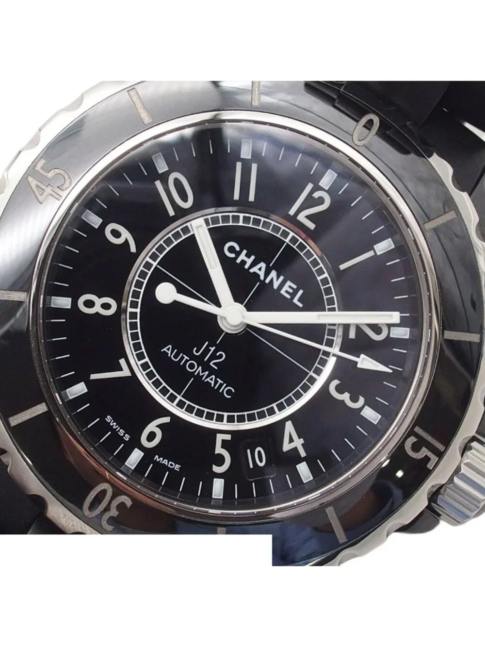 Chanel 38 Black Ceramic SS Rubber Watch Automatic